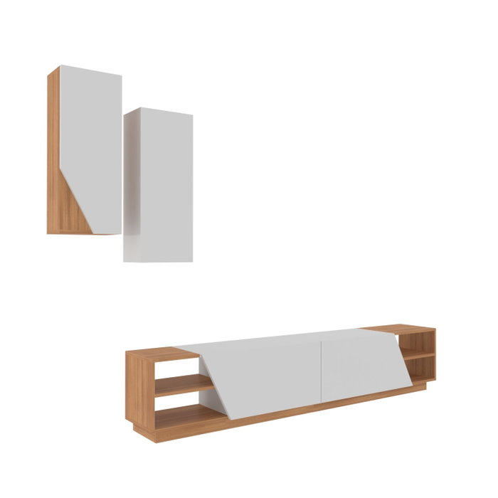 Hanah Home Mueble de TV Zebra Blanco y Teca Hanah Home Mueble de TV Zebra Blanco y Teca
